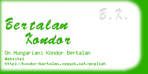 bertalan kondor business card